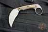 RMJ Korbin Karambit Fixed Blade EDC Knife- Hyena Brown G-10 Handle