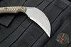 RMJ Korbin Karambit Fixed Blade EDC Knife- Hyena Brown G-10 Handle