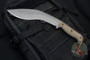RMJ Tactical - Kukri Knife Fixed Blade- Tungsten Gray With Hyena Brown G-10 Handle