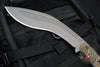 RMJ Tactical - Kukri Knife Fixed Blade- Tungsten Gray With Hyena Brown G-10 Handle