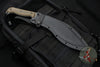RMJ Tactical - Kukri Knife Fixed Blade- Tungsten Gray With Hyena Brown G-10 Handle