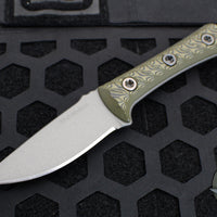RMJ Tactical Utsidihi Fixed Blade- Dirty Olive G-10 Handle- Removable Handle Version!