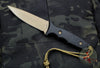 Spartan Blades - Spartan Harsey Tactical Trout Fixed Blade FDE Blade with Black Micarta Handle and Tan Molle Sheath