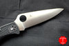 Spyderco Endura Black Handle Satin Flat Ground Lockback Knife C10FPBK