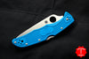 Spyderco Endura Blue Handle Satin Flat Ground Lockback Knife C10FPBL