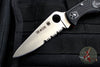 Spyderco Endura "Thin Red Line" series Black Handle Red Liner Part Serrated Satin Flat Ground Lockback Knife C10FPSBKRD