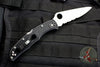 Spyderco Endura "Thin Red Line" series Black Handle Red Liner Part Serrated Satin Flat Ground Lockback Knife C10FPSBKRD