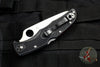 Spyderco Endura "Thin Red Line" series Black Handle Red Liner Part Serrated Satin Flat Ground Lockback Knife C10FPSBKRD
