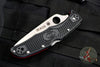 Spyderco Endura "Thin Red Line" series Black Handle Red Liner Part Serrated Satin Flat Ground Lockback Knife C10FPSBKRD