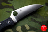 Spyderco Endura- Wharncliffe Edge- Black Handle- Satin Flat Ground Lockback Knife C10FPWCBK