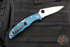 Spyderco Endura- Blue FRN Handle- Satin Flat Ground K390 Full Serrated Edge C10FSK390