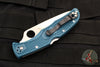 Spyderco Endura- Blue FRN Handle- Satin Flat Ground K390 Full Serrated Edge C10FSK390