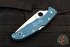 Spyderco Endura- Blue FRN Handle- Satin Flat Ground K390 Full Serrated Edge C10FSK390