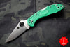 Spyderco Delica Green Handle VG-10 Satin Flat Ground Lockback Knife C11FPGR
