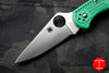 Spyderco Delica Green Handle VG-10 Satin Flat Ground Lockback Knife C11FPGR