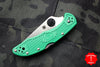 Spyderco Delica Green Handle VG-10 Satin Flat Ground Lockback Knife C11FPGR