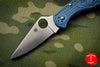 Spyderco Delica Blue Handle K390 Satin Flat Ground Lockback Knife C11FPK390