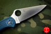 Spyderco Delica Blue Handle K390 Satin Flat Ground Lockback Knife C11FPK390