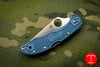 Spyderco Delica Blue Handle K390 Satin Flat Ground Lockback Knife C11FPK390