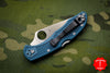Spyderco Delica Blue Handle K390 Satin Flat Ground Lockback Knife C11FPK390