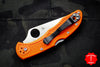 Spyderco Delica Orange Handle VG-10 Satin Flat Ground Lockback Knife C11FPOR