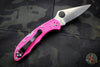 Spyderco Delica Pink Handle S30V Satin Flat Ground Lockback Knife C11FPPNS30V