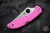 Spyderco Delica Pink Handle S30V Satin Flat Ground Lockback Knife C11FPPNS30V