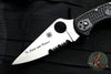 Spyderco Delica Thin Blue Line Black Handle VG-10 Part Serrated Satin Flat Ground Lockback Knife C11FPSBKBL