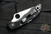 Spyderco Delica Thin Blue Line Black Handle VG-10 Part Serrated Satin Flat Ground Lockback Knife C11FPSBKBL