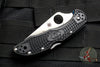 Spyderco Delica Thin Blue Line Black Handle VG-10 Part Serrated Satin Flat Ground Lockback Knife C11FPSBKBL