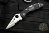 Spyderco Delica Thin Red Line Black Handle VG-10 Part Serrated Satin Flat Ground Lockback Knife C11FPSBKRD