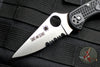 Spyderco Delica Thin Red Line Black Handle VG-10 Part Serrated Satin Flat Ground Lockback Knife C11FPSBKRD