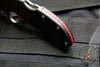 Spyderco Delica Thin Red Line Black Handle VG-10 Part Serrated Satin Flat Ground Lockback Knife C11FPSBKRD
