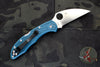 Spyderco Delica Blue Handle K390 Satin Flat Ground Lockback Knife C11FPWK390