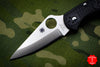 Spyderco Delica Black Handle VG-10 Satin Flat Ground Lockback Knife C11PBK