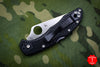 Spyderco Delica Black Handle VG-10 Satin Flat Ground Lockback Knife C11PBK