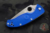 Spyderco Tenacious Drop Point Folding Knife Satin S35VN Blade Blue FRN Handle C122PBL