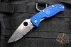 Spyderco Tenacious Drop Point Folding Knife Satin Part Serrated S35VN Blade Blue FRN Handle C122PSBL