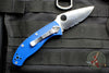 Spyderco Tenacious Drop Point Folding Knife Satin Part Serrated S35VN Blade Blue FRN Handle C122PSBL