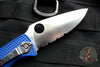 Spyderco Tenacious Drop Point Folding Knife Satin Part Serrated S35VN Blade Blue FRN Handle C122PSBL