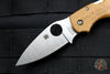Spyderco Chaparral Maple Wood Handle Satin Flat Ground Lockback Knife C152WDP