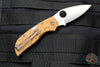 Spyderco Chaparral Maple Wood Handle Satin Flat Ground Lockback Knife C152WDP