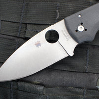 Spyderco Shaman Black G-10 Handle Satin Saber Ground Compression Lock Knife C229GP
