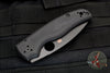 Spyderco Shaman- Black G-10 Handle- Black Drop Point Part Serrated- Compression Lock Knife C229GSBK