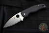 Spyderco Shaman- Black G-10 Handle- Satin Serrated Saber Ground Compression Lock Knife C229GS