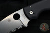 Spyderco Shaman- Black G-10 Handle- Satin Serrated Saber Ground Compression Lock Knife C229GS