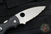 Spyderco Shaman- Black G-10 Handle- Satin Serrated Saber Ground Compression Lock Knife C229GS
