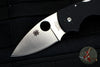 Spyderco Lil' Native- Black Handle- Satin Flat Ground Lockback Knife C230MBGP