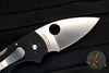 Spyderco Lil' Native- Black Handle- Satin Flat Ground Lockback Knife C230MBGP