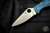 Spyderco Endela Folder Blue Handle Satin Flat Ground K390 Steel C243FPK390